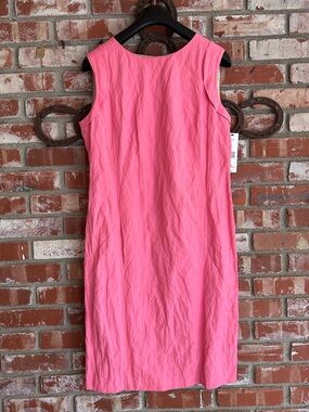 NWT Lafayette 148 New York Women Pink buble gum pink Silk Sleeveless Shift Dress
